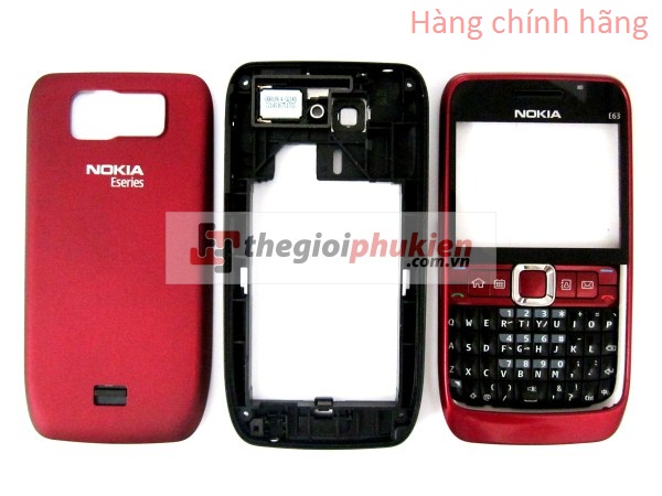 Vỏ Nokia E63 Đỏ Công ty Full bộ